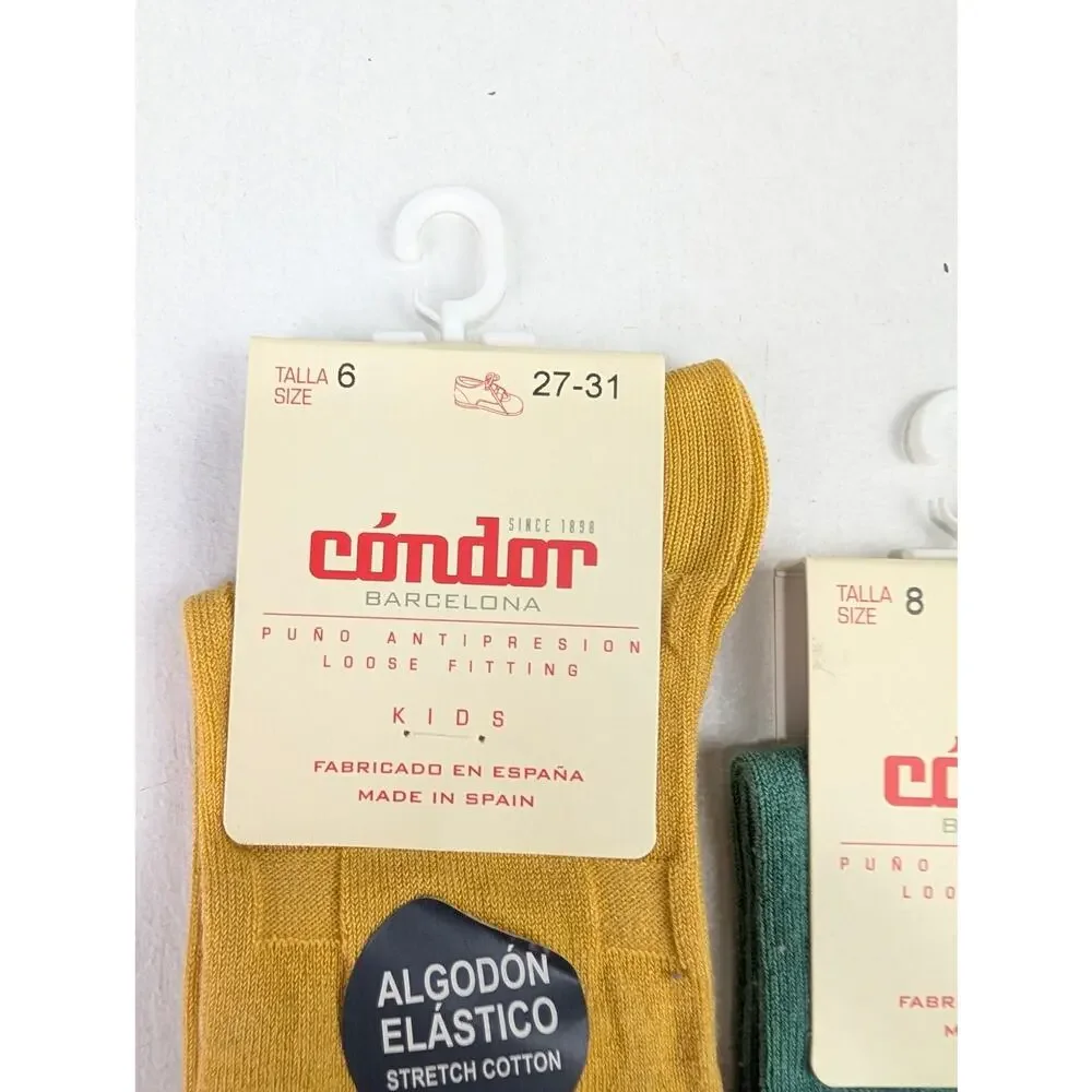 Condor Youth Mustard & Green Crew Socks - size 6Y & 8Y